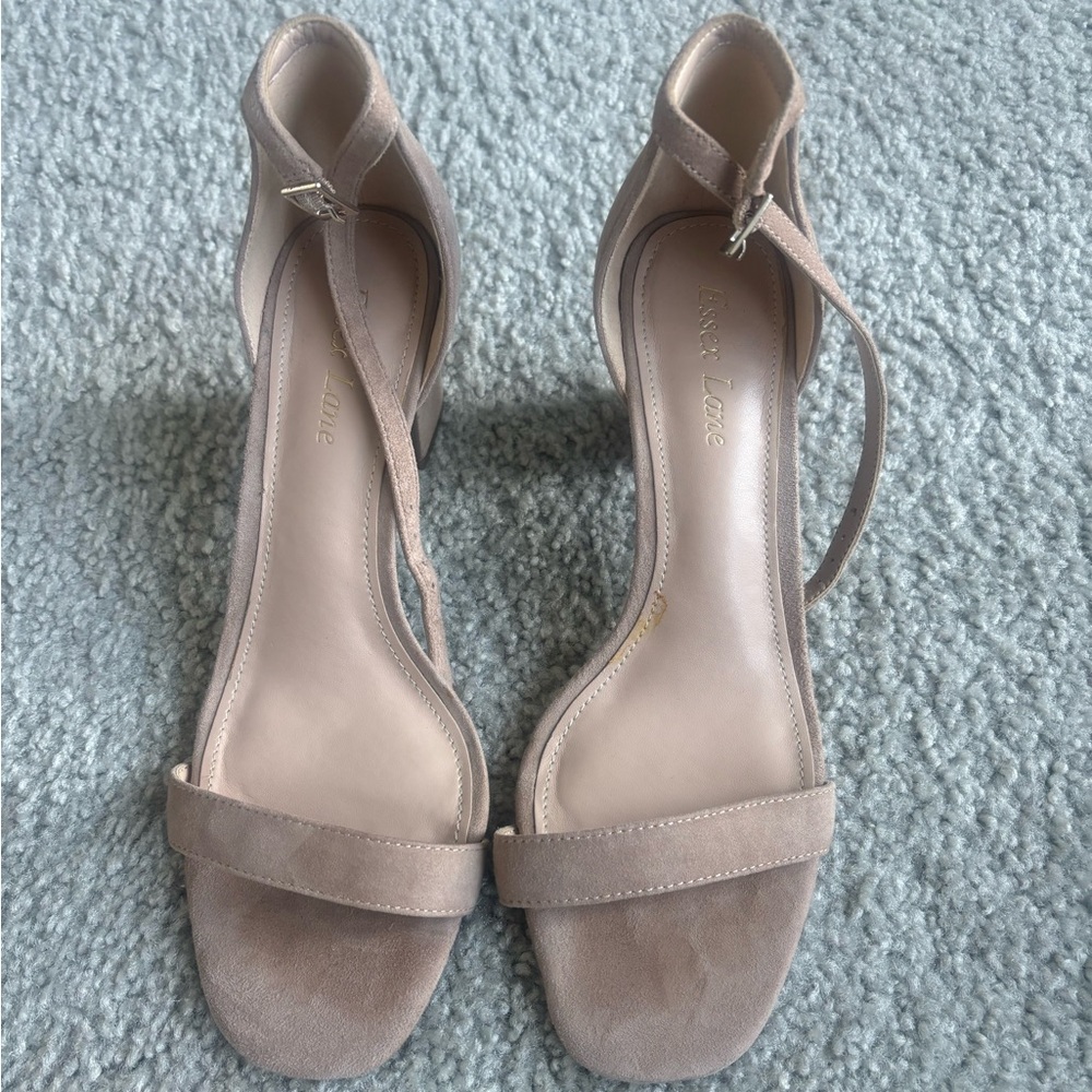 Essex Lane Block Heel Strappy Sandal Nude